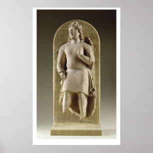 Póster Jóvenes en pie o Maitreya, Gandhara (estuco)
