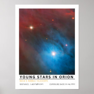 Póster Jóvenes estrellas en educación espacial de Orión