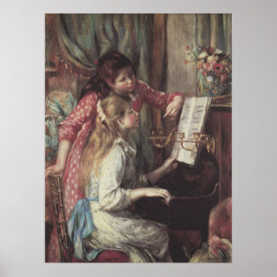 Póster Jóvenes muchachas en el piano por Pierre Renoir