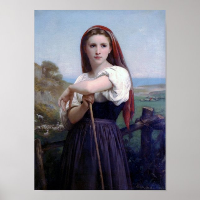 Póster Jóvenes pastoras, Bouguereau (Frente)