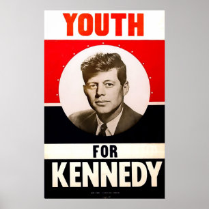 Póster Jóvenes por el presidente John F. Kennedy