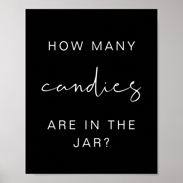 Póster JOVI Black Edgy Cuántos Candies Juego de Baby Show (Frente)