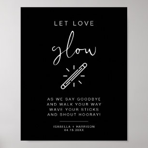 Póster JOVI Black Edgy Let Love Glow Boda Rótulo