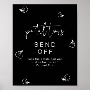 Póster JOVI Boda de Edgy Negro Petal Toss Enviar fuera de