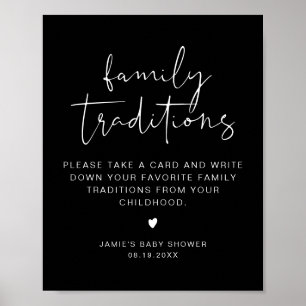 Póster JOVI Edgy Black Family Traditions Baby Shower