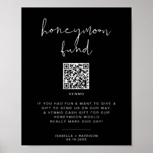 Póster JOVI Edgy Black Modern Honeymoon Fondo Boda Rótulo