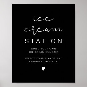 Póster JOVI Edgy Black Modern Ice Cream Station Poster