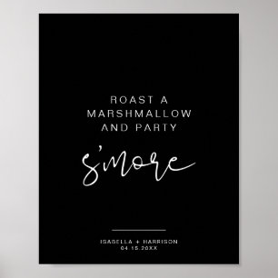 Póster JOVI Edgy Black Modern Minimalista S'mores Bar Rót