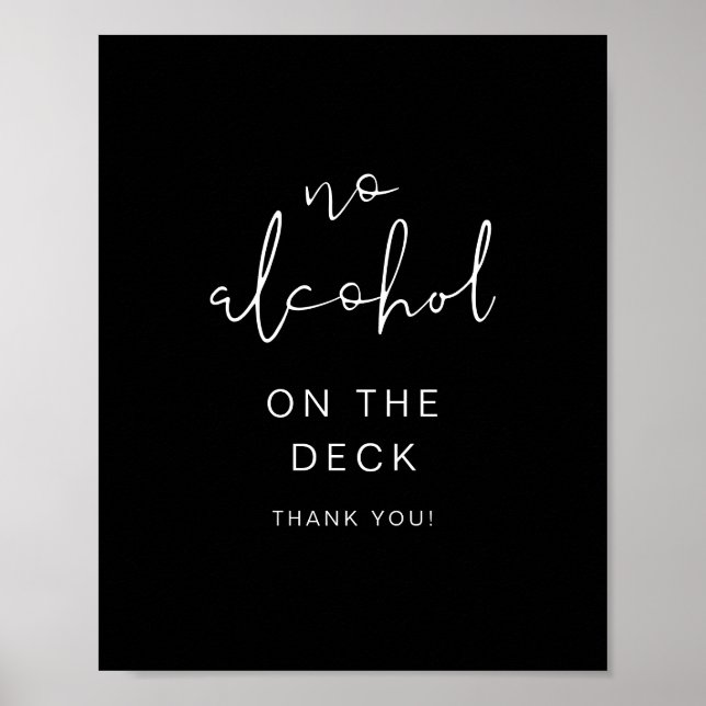 Póster JOVI Edgy Black Modern No Alcohol Rótulo (Frente)