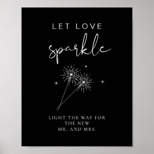 Póster JOVI Edgy Boda negro Sparkler Enviar Poster