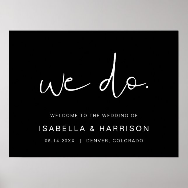 Póster JOVI - Minimalista moderno negro que acogemos con  (Frente)