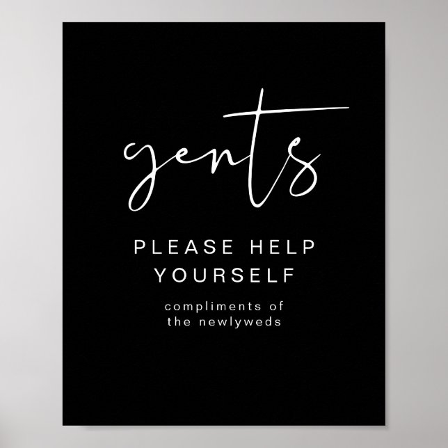 Póster JOVI Poster de aseo de baño de Edgy Gents negro (Frente)