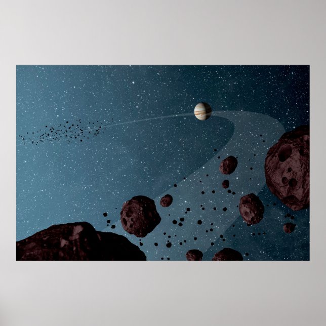 Póster Jovian Trojans Asteroides. (Frente)