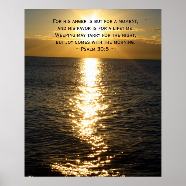 Póster Joy Bible Verse Christian Sunrise cita Poster (Frente)