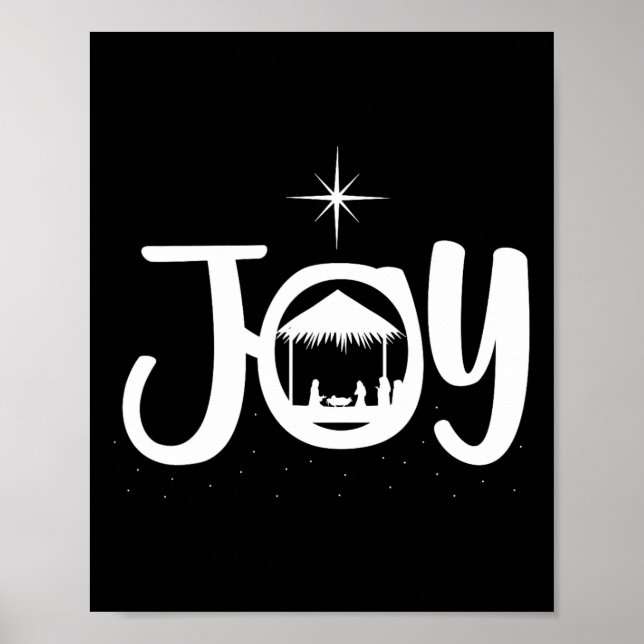 Póster Joy Jesus Nativity Scene Cool Christmas Apparel  (Frente)