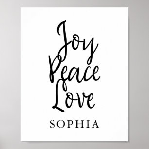 Póster Joy Peace Love Inspirational Quote