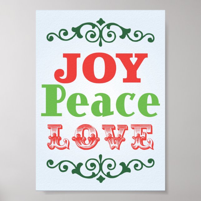 Póster Joy Peace Love Poster (Frente)