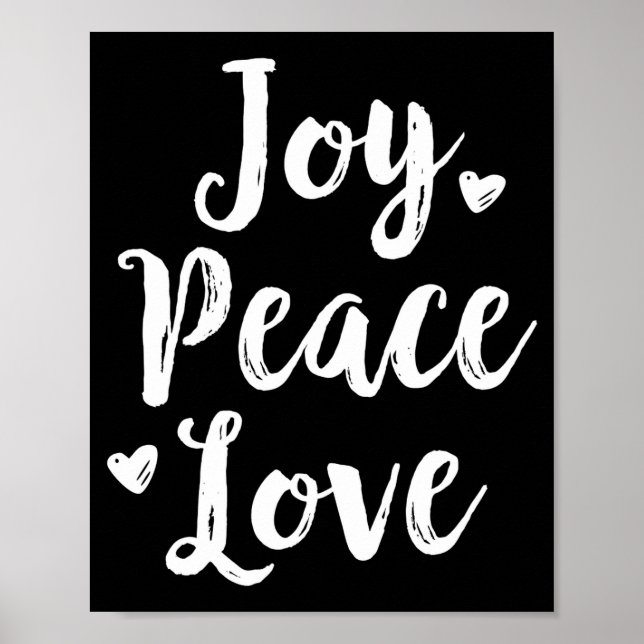 Póster Joy Peace Love Red Brushed Script Womens Holiday  (Frente)