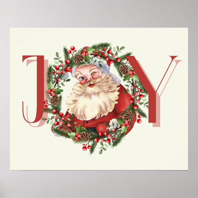 Póster JOY Santa Navidades Wall Art Decor Poster (Frente)