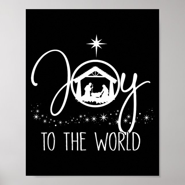 Póster Joy To The World Jesus Christian Nativity Scence C (Frente)