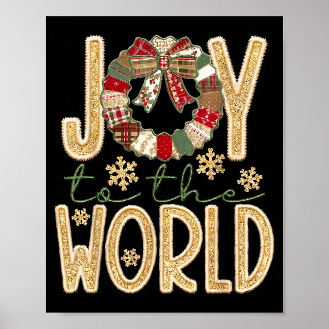Póster Joy To The World Jesus Christian Snowflake Christm (Frente)