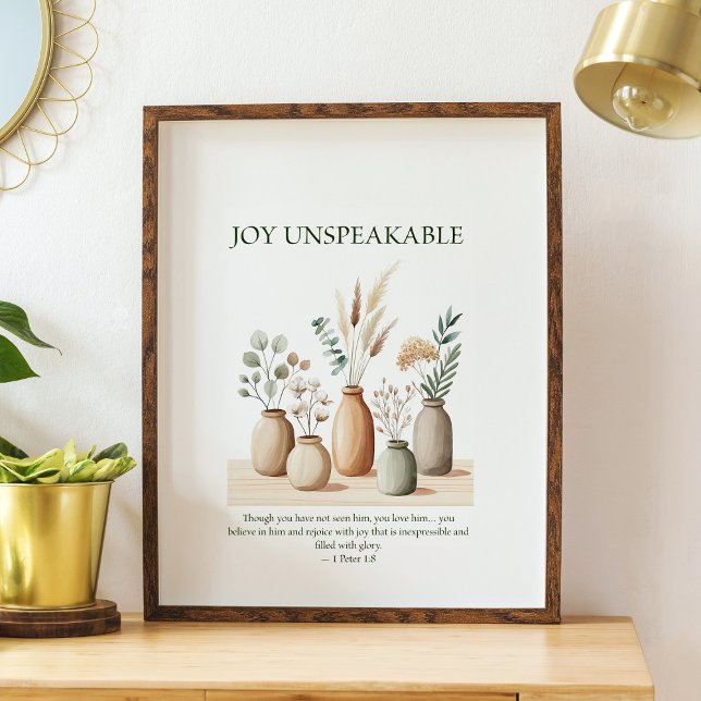 Póster Joy unspeakable, floral Christian wall art  (Subido por el creador)