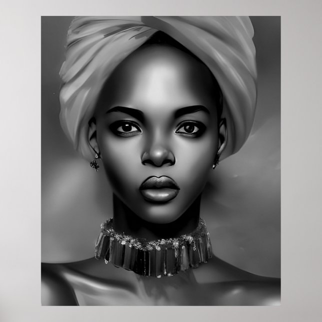Póster Joya 2 monocroma de mujeres africanas blancas negr (Frente)