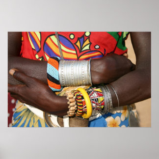 Póster Joyas samburu en Kenia, África