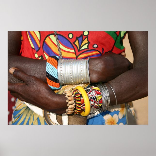 Póster Joyas samburu en Kenia, África (Frente)
