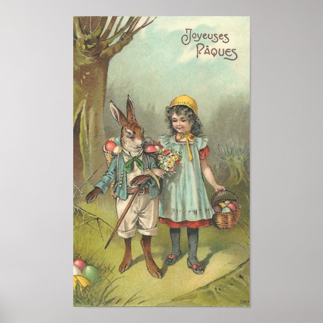 Póster Joyeuses Pâques Cute Vieja Pascua (Frente)