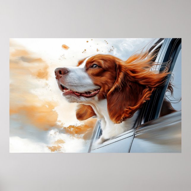 Póster Joyful Dog in Wind Art Print (Frente)