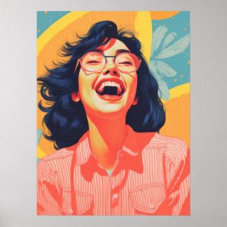 Póster Joyful Gaze: Abrazando la felicidad