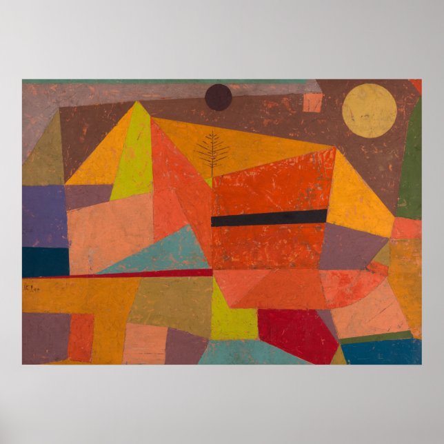 Póster Joyful Mountain Landscape por Paul Klee (Frente)