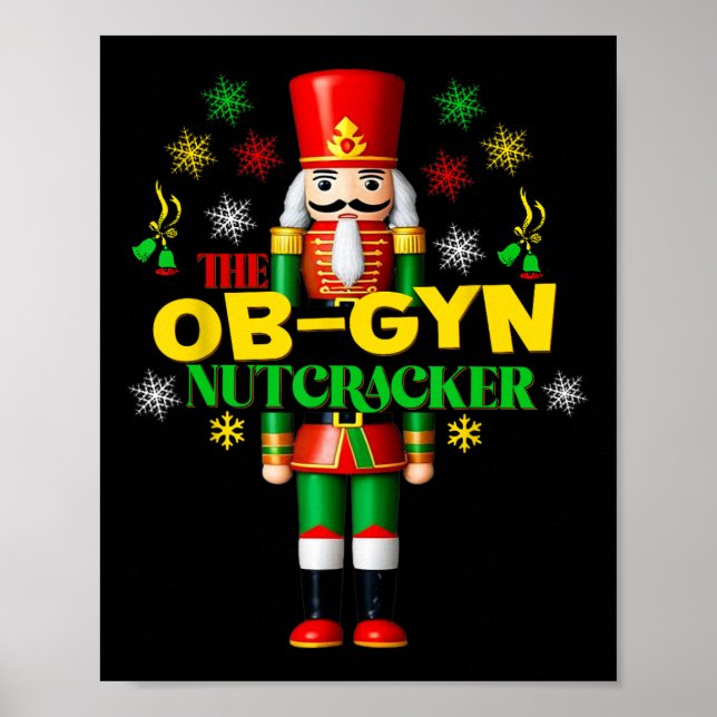 Póster Joyful Nutcracker Ob-gyn Fun Navidad Gyn (Frente)
