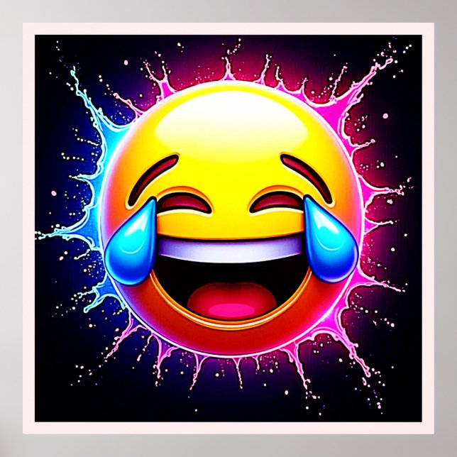Póster Joyful Splash: Laughing Emoji Art (Frente)