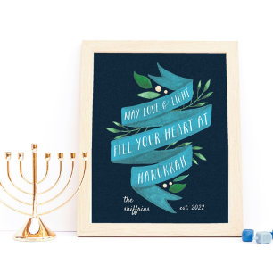 Póster Joyous Tidings   Hanukkah personalizado
