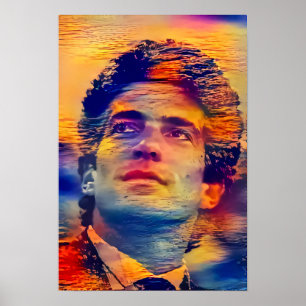 Póster Jr. de JFK - Puesta del sol de la isla -