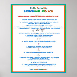 Póster Jr. Poster de RCP sólo para compresiones de escuad