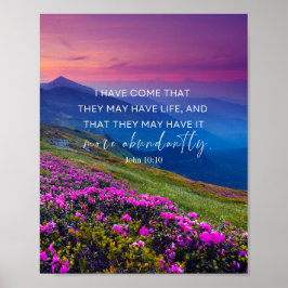Póster Juan 10:10 He venido para que tengan vida