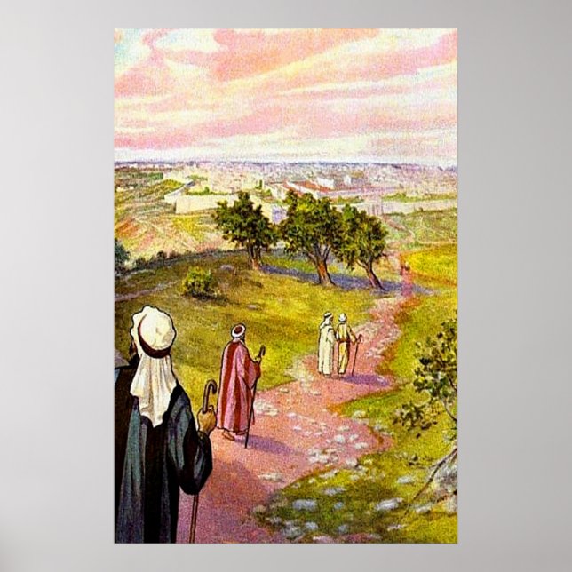 Póster Juan 11:55-57 Hacia Jerusalén para la Pascua (Frente)