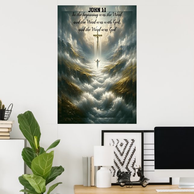 Póster Juan 1:1 Al principio estaba el Palabra (Oficina en casa)