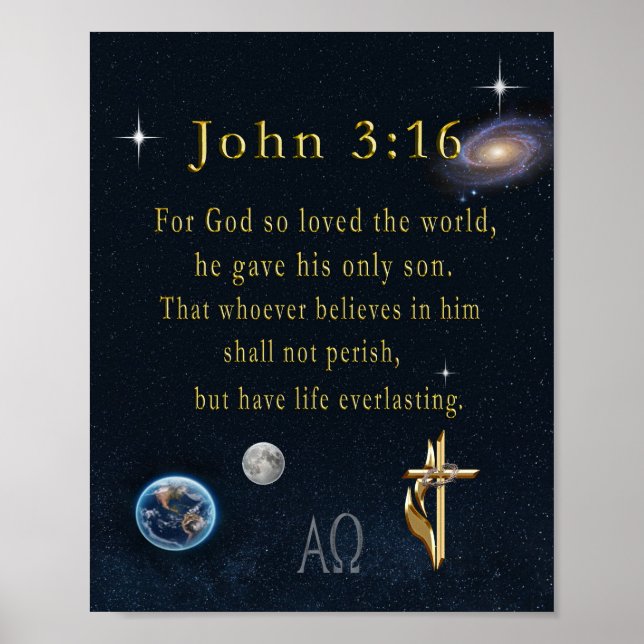 Póster Juan 3:16 (Frente)