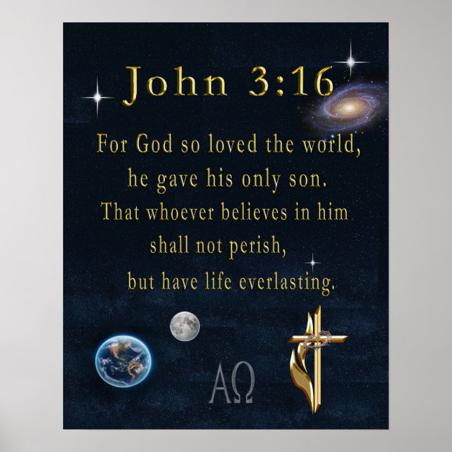 Póster Juan 3:16 (Frente)