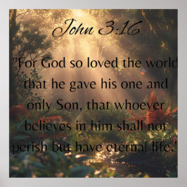 Póster Juan 3:16 Biblia Verse Cita