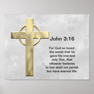Póster Juan 3:16 (blanco)