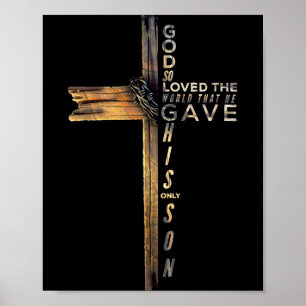 Póster Juan 3_16 Cruz Cristiana Biblia 2025 Actualización