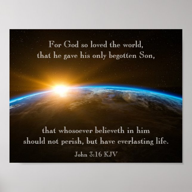 Póster Juan 3:16 - por Dios tan amado el mundo (Frente)