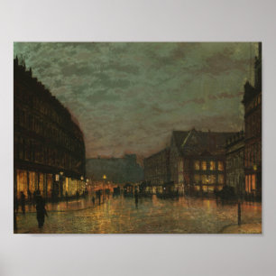 Póster Juan Atkinson Grimshaw - carril del verraco, Leeds
