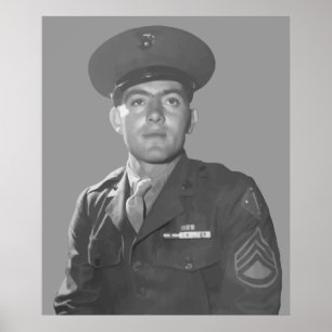 Póster Juan Basilone -- Beneficiario de la medalla de