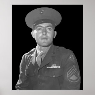 Póster Juan Basilone -- Beneficiario de la medalla de